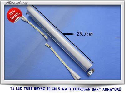 T5 LED TUBE BEYAZ 30 CM 5 WATT FLORESAN BANT ARMATÜRÜ - 1