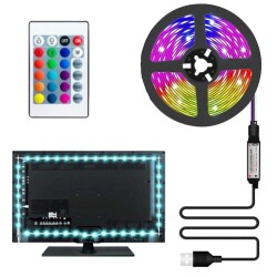 Televizyon Monitör Arkası Kumandalı Rgb Şerit Led 3 Metre - 1